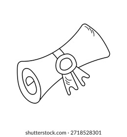 Icono de diploma con fondo blanco Ilustración de stock de Vector