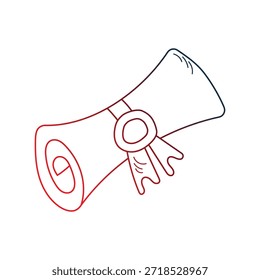 Icono de diploma con fondo blanco Ilustración de stock de Vector