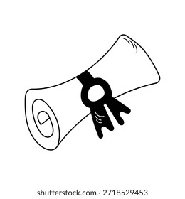 Icono de diploma con fondo blanco Ilustración de stock de Vector
