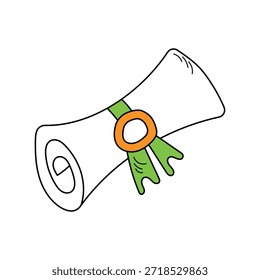 Icono de diploma con fondo blanco Ilustración de stock de Vector