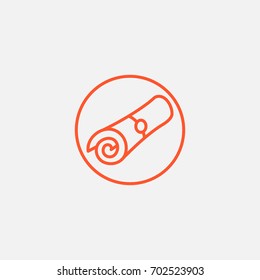 Diploma icon.gradient illustration isolated vector sign symbol