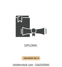 diploma icons  symbol vector elements for infographic web