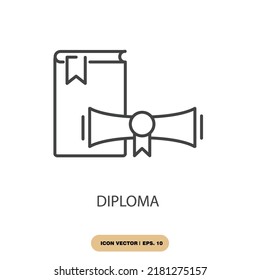diploma icons  symbol vector elements for infographic web