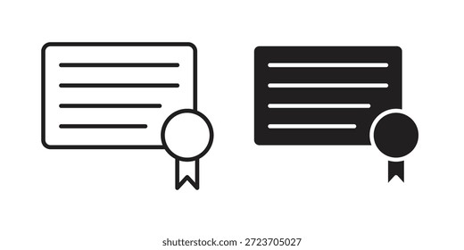 Colección de Vector de iconos de diploma para Diseños web. iconos planos