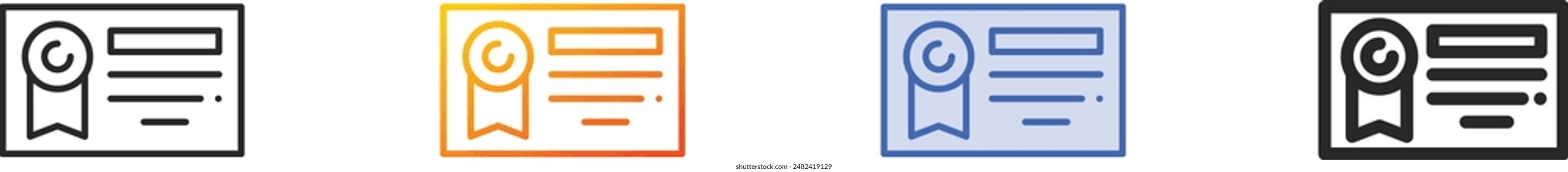 diploma icon.Thin Linear, Gradient, Blue Stroke and bold Style Design Isolated On White Background
