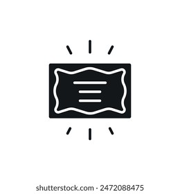 Diploma imple glyph icon. Vector solid isolated black illustration.