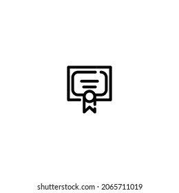Diploma incomplete line art icon template