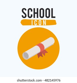 Diploma inside circle icon. School education learning and study theme. Colorful design. Vector illustration