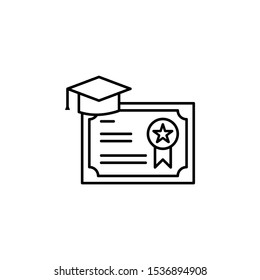 Diploma label school icon. Element of school icon