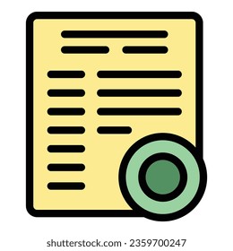 Diploma learn icon outline vector. Seminar training. School online color flat