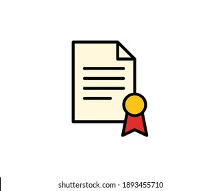 Diploma line icon. High quality outline symbol for web design or mobile app. Thin line sign for design logo. Color outline pictogram on white background