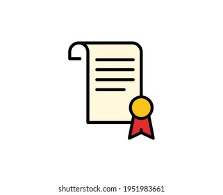 Diploma line icon. High quality outline symbol for web design or mobile app. Thin line sign for design logo. Color outline pictogram on white background