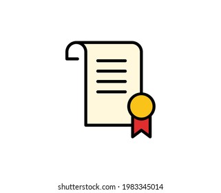 Diploma line icon. High quality outline symbol for web design or mobile app. Thin line sign for design logo. Color outline pictogram on white background