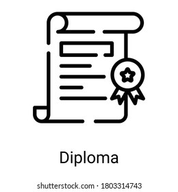 diploma line icon isolated on white background
