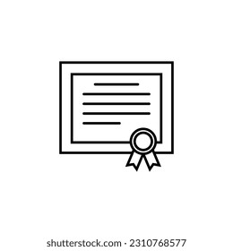 Diploma line icon, diploma logo vector