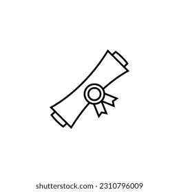 Icono de línea de diploma, vector del logotipo del diploma