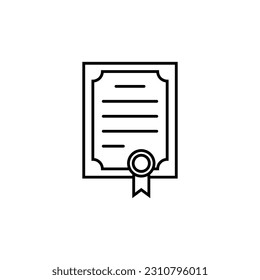 Diploma line icon, diploma logo vector