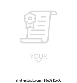diploma line icon, outline vector illustration.