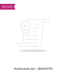 diploma line icon, outline vector illustration.