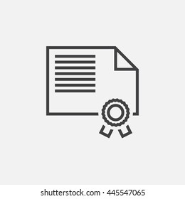 diploma line icon, outline vector illustration, linear pictogram isolated on white
