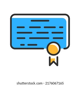 Diploma line icon. Vector illustration