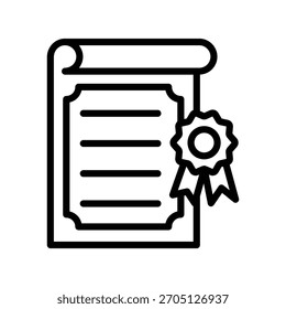 Icono de línea de diploma, Vector, píxel perfecto, archivo ilustrador 