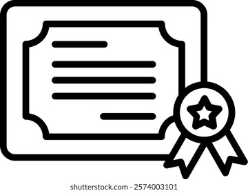 Diploma Line Vector Icon Design