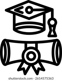 Diploma Line Vector Icon Design