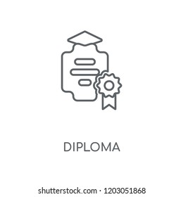 Diploma linear icon. Diploma concept stroke symbol design. Thin graphic elements vector illustration, outline pattern on a white background, eps 10.