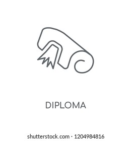 Diploma linear icon. Diploma concept stroke symbol design. Thin graphic elements vector illustration, outline pattern on a white background, eps 10.