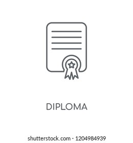 Diploma linear icon. Diploma concept stroke symbol design. Thin graphic elements vector illustration, outline pattern on a white background, eps 10.