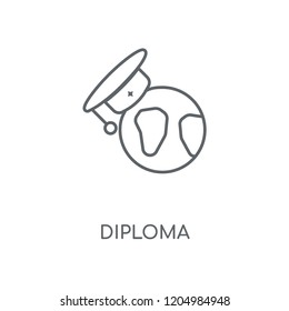 Diploma linear icon. Diploma concept stroke symbol design. Thin graphic elements vector illustration, outline pattern on a white background, eps 10.