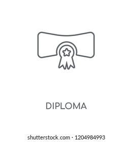 Diploma linear icon. Diploma concept stroke symbol design. Thin graphic elements vector illustration, outline pattern on a white background, eps 10.