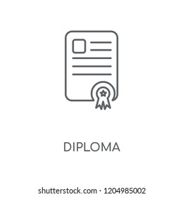 Diploma linear icon. Diploma concept stroke symbol design. Thin graphic elements vector illustration, outline pattern on a white background, eps 10.