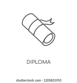 Diploma linear icon. Diploma concept stroke symbol design. Thin graphic elements vector illustration, outline pattern on a white background, eps 10.