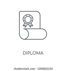 Diploma linear icon. Diploma concept stroke symbol design. Thin graphic elements vector illustration, outline pattern on a white background, eps 10.