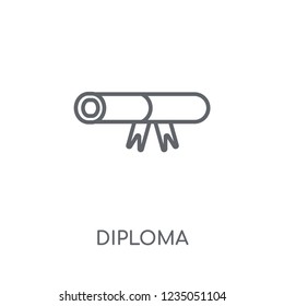 Diploma linear icon. Modern outline Diploma logo concept on white background from E-learning and education collection. Suitable for use on web apps, mobile apps and print media.