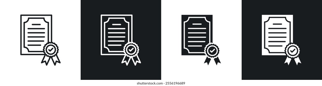 Diploma linear icon set for app, and web design.