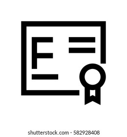 Diploma mini line, icon, background and graphic. The icon is black and white, linear  flat, vector, pixel perfect, minimal, suitable for web and print. 