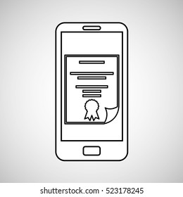 diploma mobile device education vector illustration eps 10