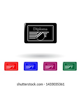 diploma multi color icon. Elements of education set. Simple icon for websites, web design, mobile app, info graphics