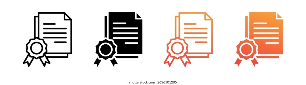 Diploma Multi Style Icon Set Vector