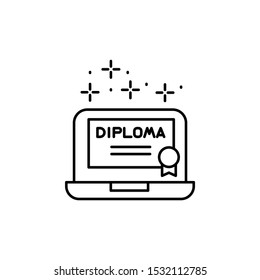 Diploma, notebook icon. Simple line, outline vector of online educationa icons for ui and ux, website or mobile application
