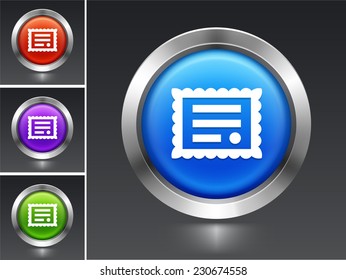 Diploma on Blue Round Button