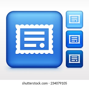 Diploma on Blue Square Button