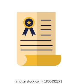 diploma en un diseño de ilustración de un vector de fondo blanco