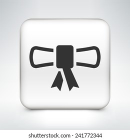 Diploma on White Square Button