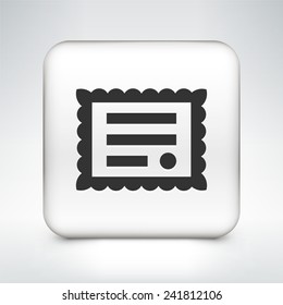 Diploma on White Square Button