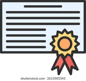 Diploma Outline Filled Style Icon