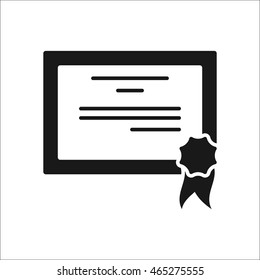 Diploma paper award symbol sign simple icon on background